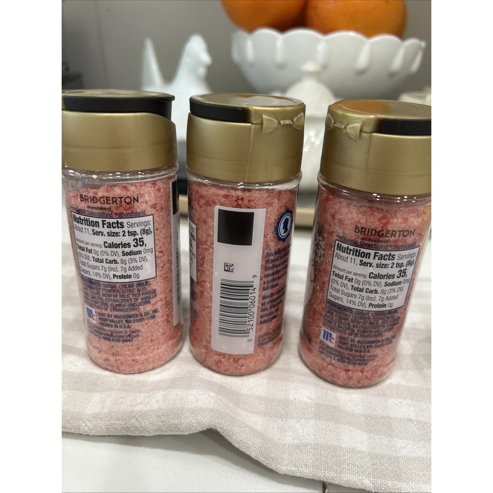 Lot of 3 - McCormick Bridgerton Strawberries‎ & Cream Finishing Sugar, 3.16 oz - Picture 2 of 4